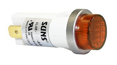 SUNS IL4E-240E-A-Q LED 1/2" Amber Indicator Light Raised 240V Spade Solico Ideal - Industrial Direct