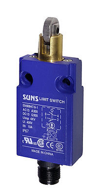 SUNS SN3122-SP-F Roller Plunger Compact Limit Switch M12 Connector Bottom - Industrial Direct
