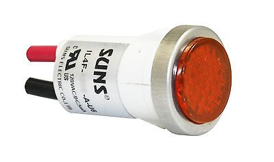 SUNS IL4F-24E-A-U6 LED 1/2" Amber Indicator Light Flush 24V Solic Ideal VCC - Industrial Direct