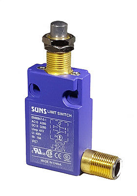 SUNS SN3121-SP-E Panel Mount Plunger Compact Limit Switch M12 Connector Side - Industrial Direct