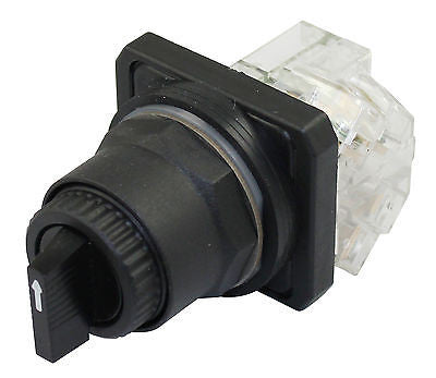 SUNS PB30-S3C-B-P1 30mm 3 Position Selector Switch Momentary 9001SKS53BH1 - Industrial Direct