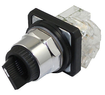 SUNS PBM30-S3C-B-P1 30mm 3 Position Selector Switch Momentary 9001KS53BH1 - Industrial Direct