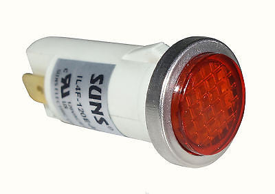 SUNS IL4F-120E-A-Q LED 1/2" Amber Indicator Light Flush 120V Solico Ideal - Industrial Direct