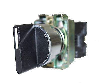 SUNS PBM22-S3M-B-P7 22mm Selector Switch Metal 3-Position Maintained 2NO - Industrial Direct
