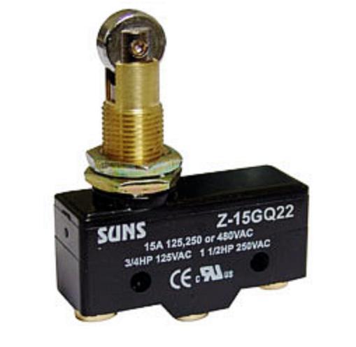 SUNS International Z-15GQ22 Panel Mount Roller Plunger 15A Micro Switch - Industrial Direct