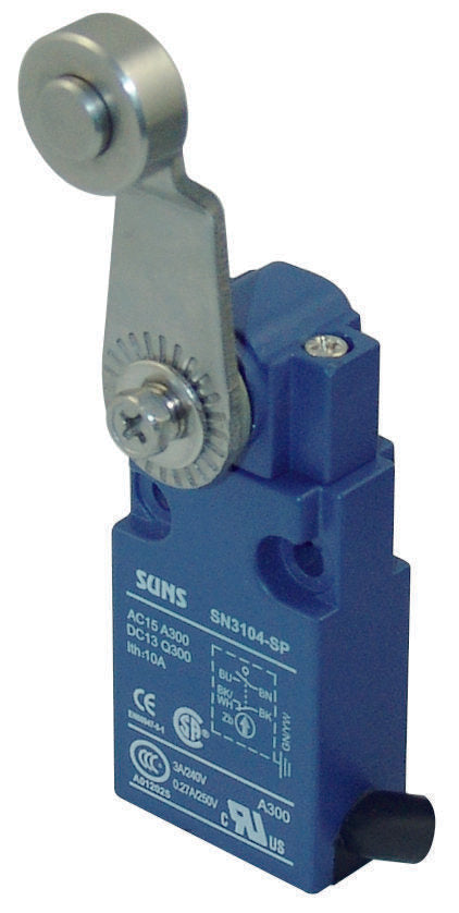 SUNS SN3104-SP-A5 Fixed Roller Lever Compact Limit Switch 5m Cable - Industrial Direct