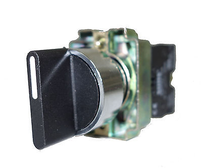 SUNS PBM22-S3-B-P7 22mm Selector Switch Metal 3-Position Momentary 2NO - Industrial Direct