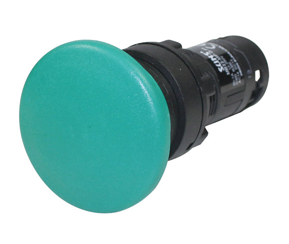 SUNS MB22-MP-G-P1 22mm Monolithic Pushbutton Green Mushroom 1NO/1NC
