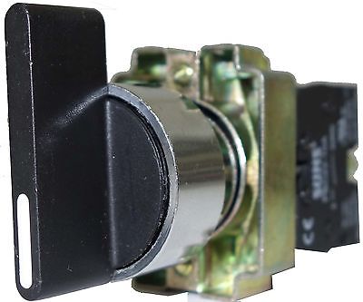 SUNS PBM22-SL2-B-P5 22mm Ext Selector Switch Metal 2-Position Momentary 1NO - Industrial Direct